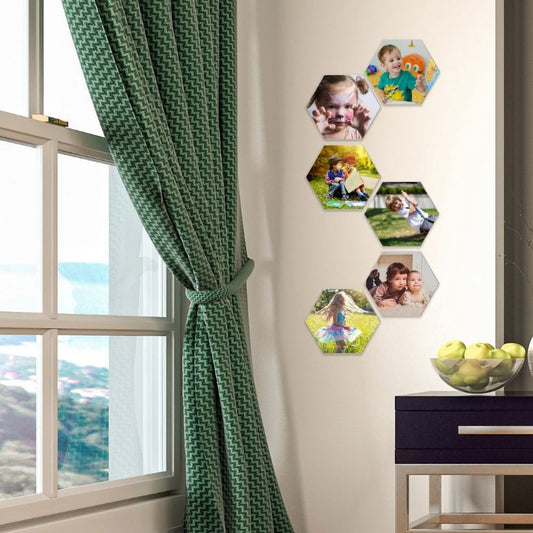  personalized 6 Hexagon Photo Tiles