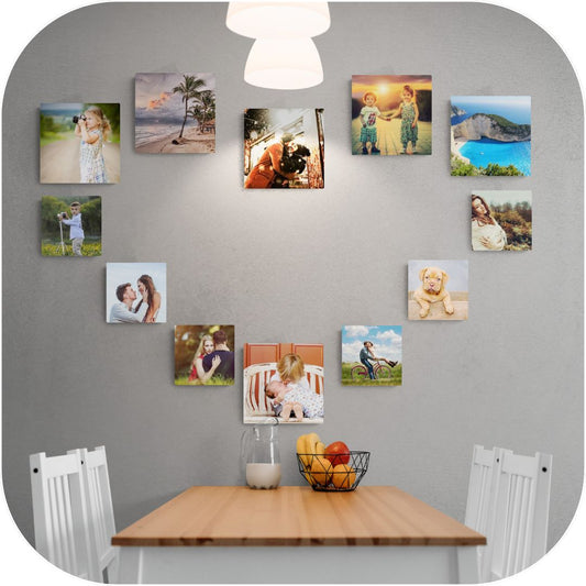 photo tiles in a hearth shape